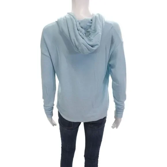 Chaser Womens Pullover Hoodie Light Blue Drawstring Ski Graphic Size S - Picture 3 of 6